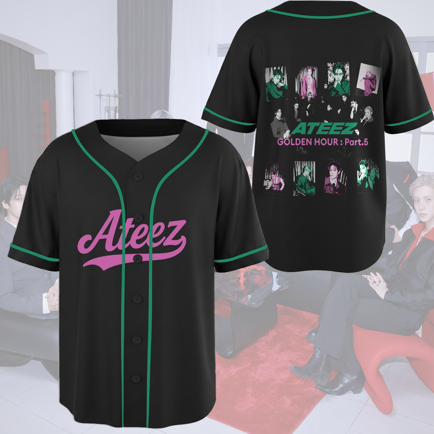 Ateez Golden Hour Part 5 Album Concept Concert Baseball Jersey Fan Edition