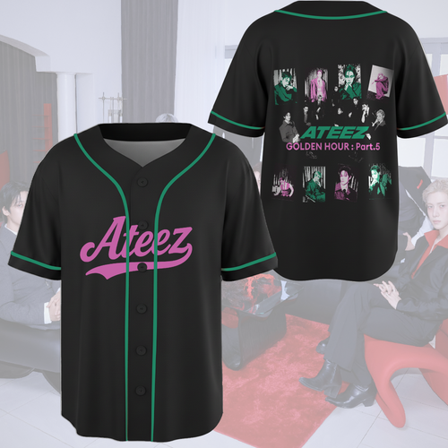 Ateez Golden Hour Part 5 Album Concept Concert Baseball Jersey Fan Edition