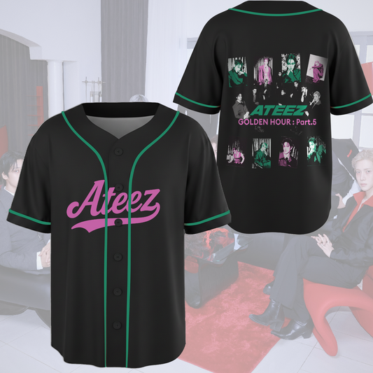 Ateez Golden Hour Part 5 Album Concept Concert Baseball Jersey Fan Edition