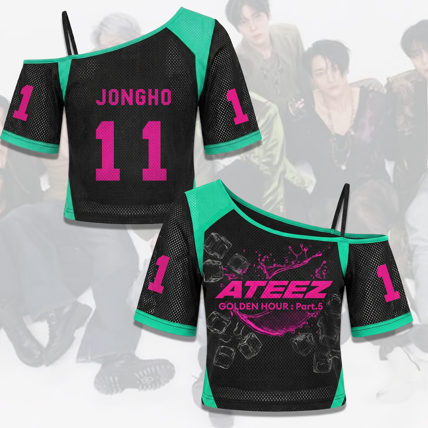 Ateez Golden Hour Part 5  Off Shoulder Mesh Gift For Fans