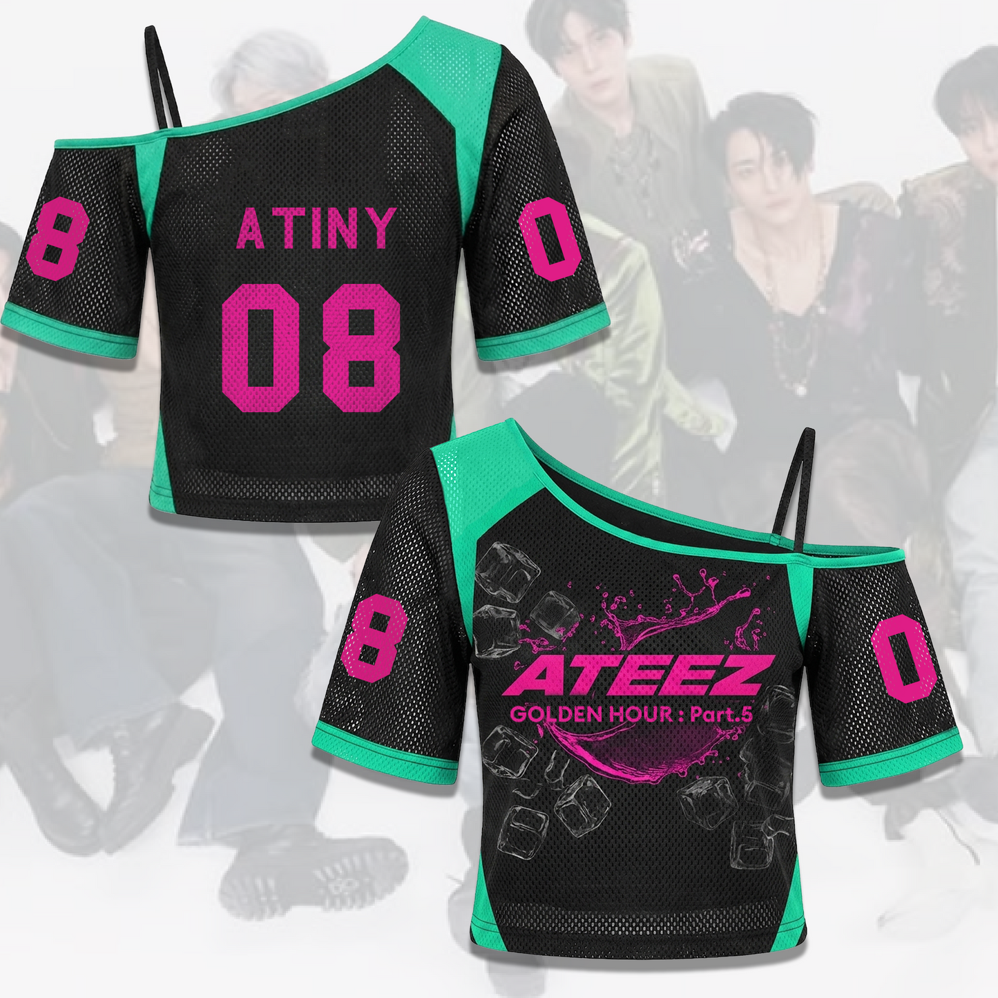Ateez Golden Hour Part 5  Off Shoulder Mesh Gift For Fans