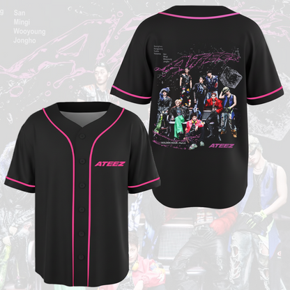 Pinky Ateez Golden Hour Concert  Baseball Jersey Fan Edition