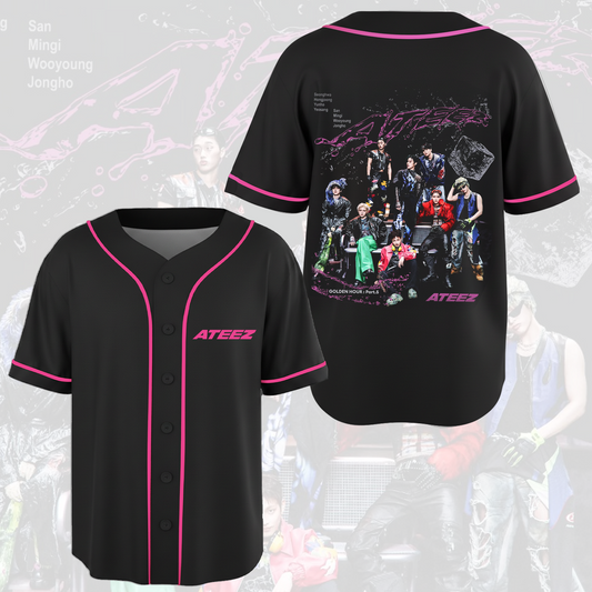 Pinky Ateez Golden Hour Concert  Baseball Jersey Fan Edition