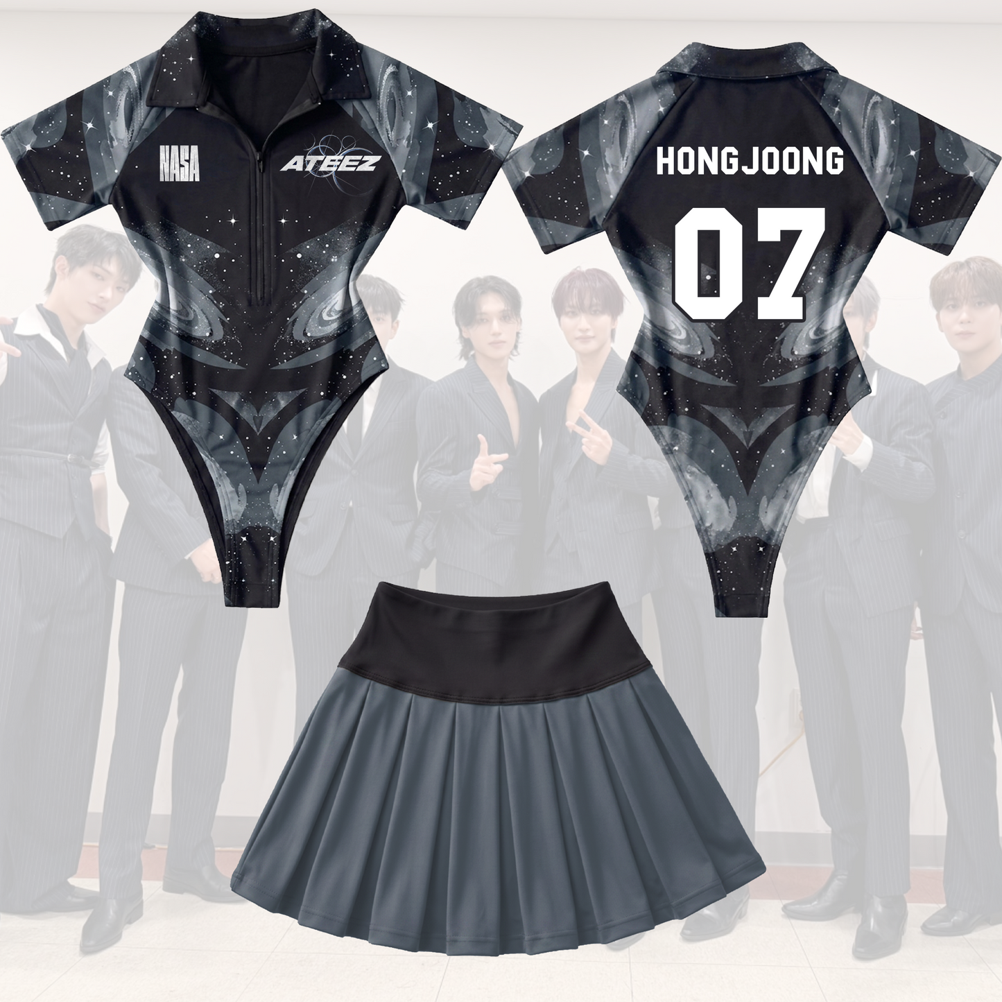 Ateez Nasa Single Golden Hour Album Full Jersey Bodysuit Set Fan Edition