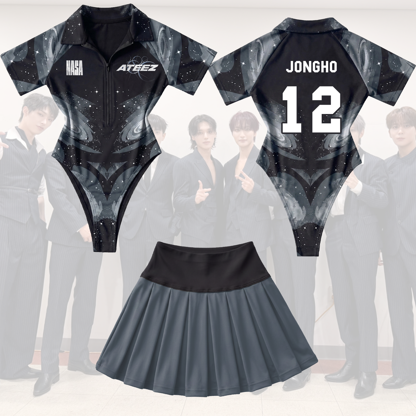 Ateez Nasa Single Golden Hour Album Full Jersey Bodysuit Set Fan Edition