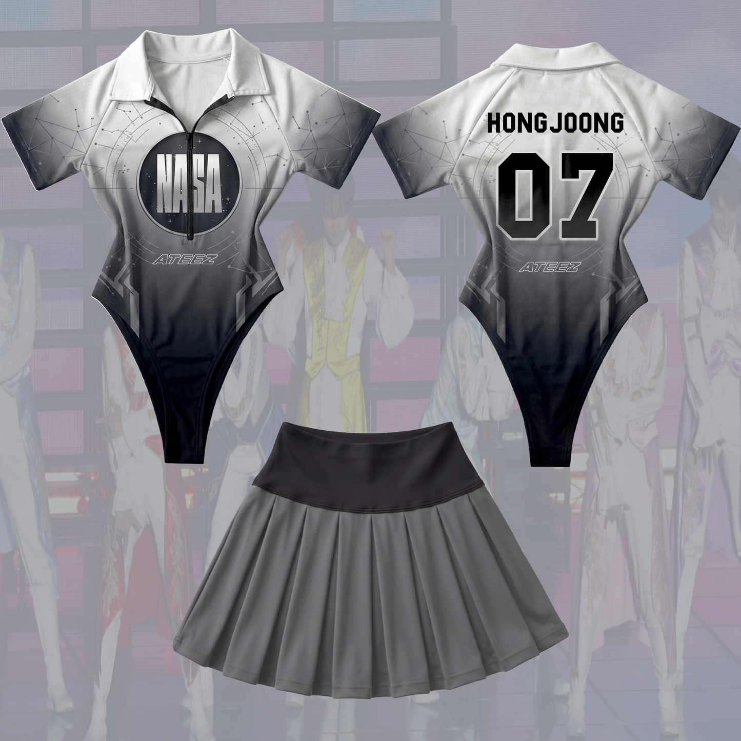 Ateez NASA Golden Hour Full Jersey Bodysuit Set Gift For Fans