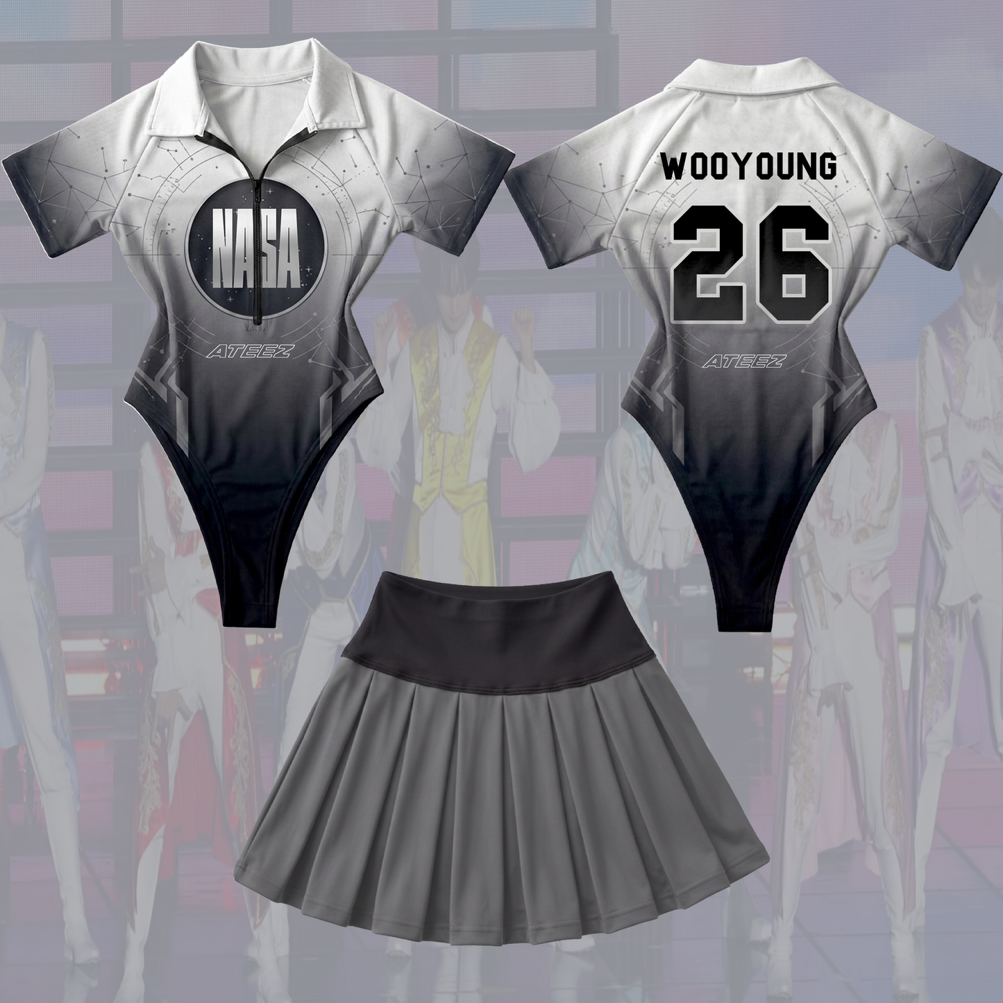 Ateez NASA Golden Hour Full Jersey Bodysuit Set Gift For Fans