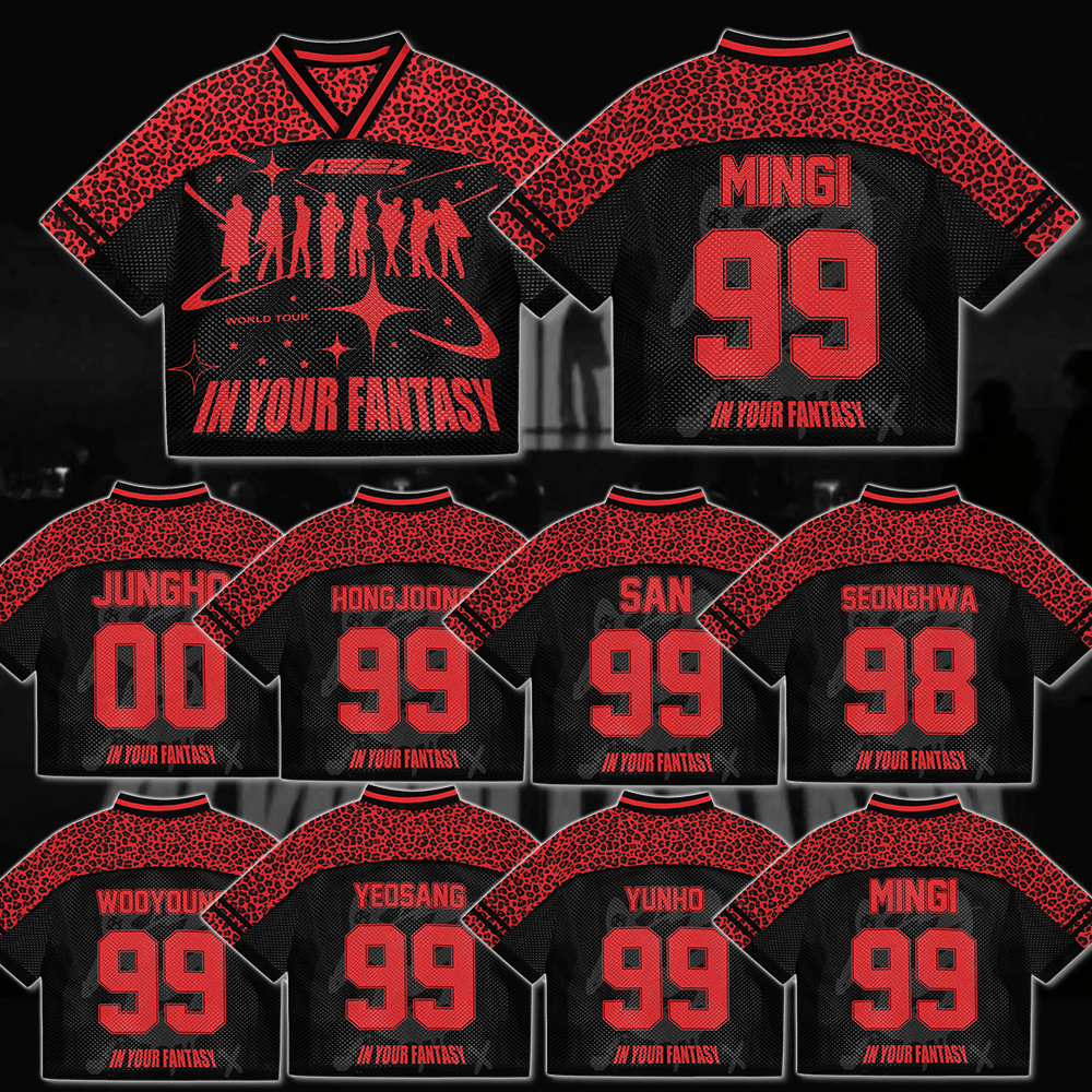 Ateez In Your Fantasy Leopard Mixed Mesh Jersey Football