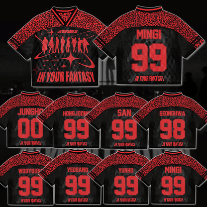 Ateez In Your Fantasy Leopard Mixed Mesh Jersey Football