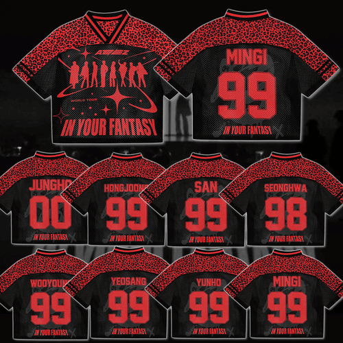Ateez In Your Fantasy Leopard Mixed Mesh Jersey Football
