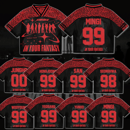 Ateez In Your Fantasy Leopard Mixed Mesh Jersey Football