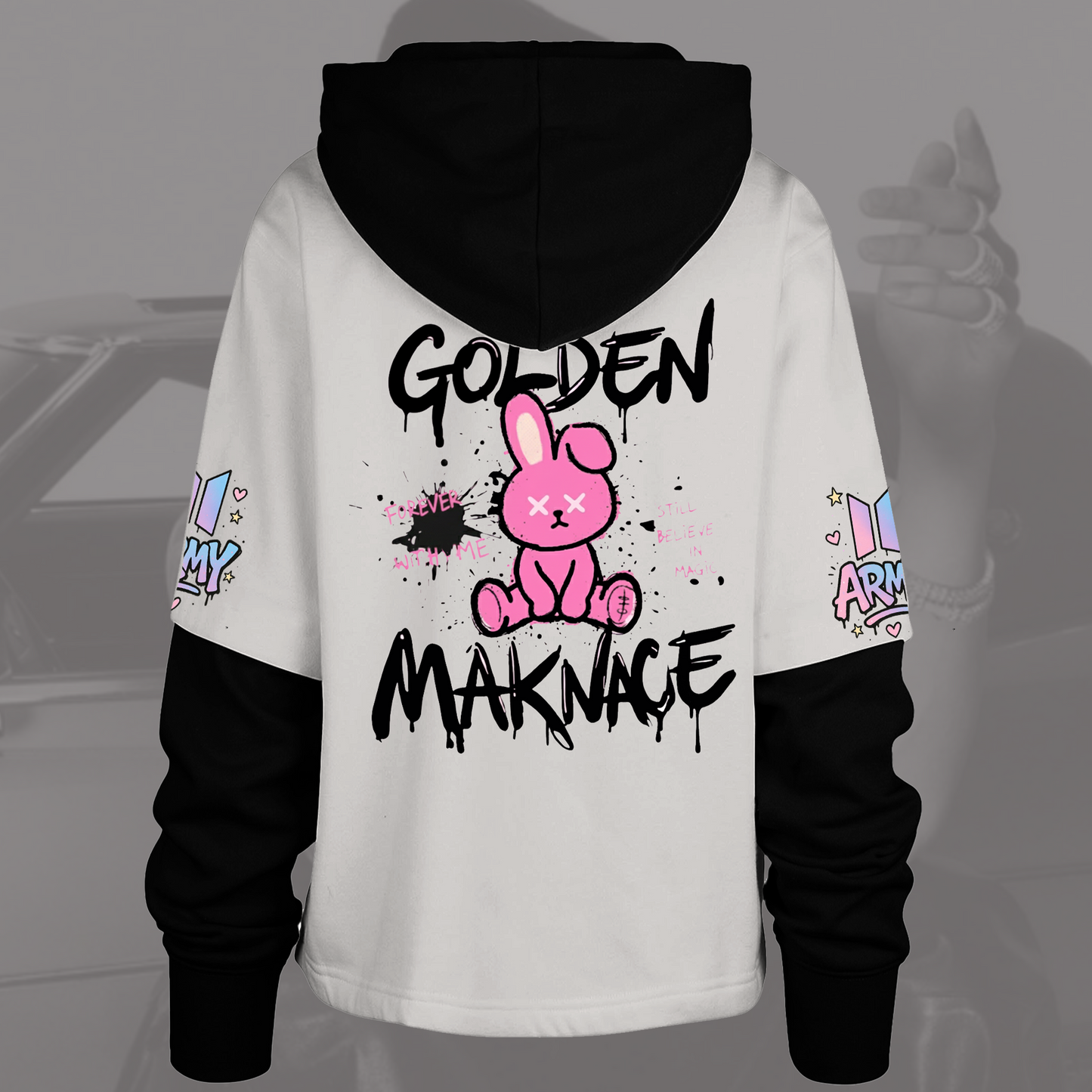 WAVESTEEᵀᴹ BTS Jungkook Bunny Streetwear Shortstop Hoodie