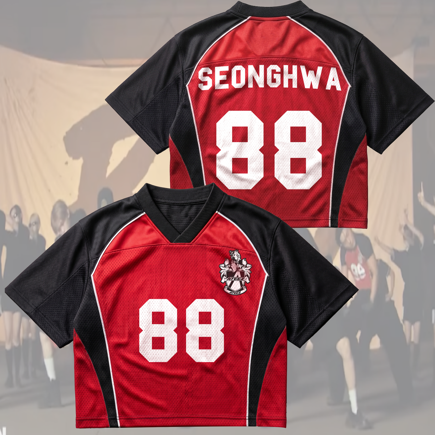 ATEEZ BAD US TV Performance Mixed Mesh Jersey Kpop Merch Gift For Fans