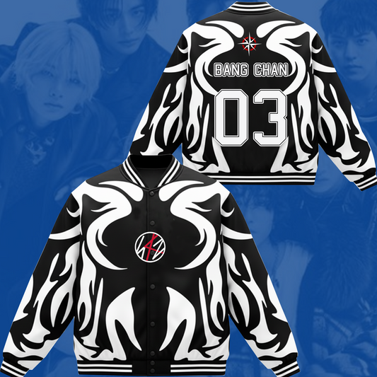 WAVESTEEᵀᴹ Cute Stray Kids SKZ Stay CowMotion Baseball Jacket