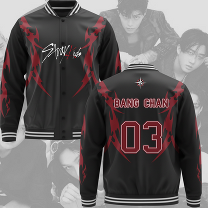 WAVESTEEᵀᴹ Stray Kid Tour DominATE Stay Baseball Jacket