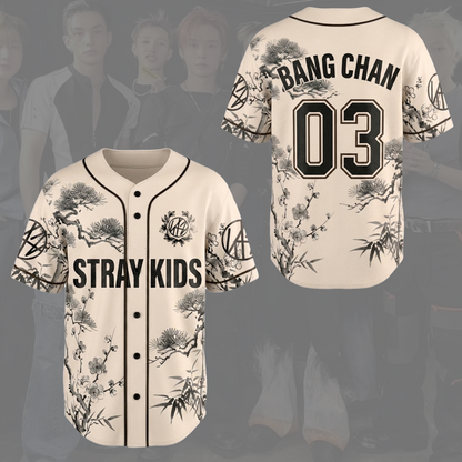 Graceful Stray Kids STAY Art Baseball Jersey SKZ Run It Gift for Fan