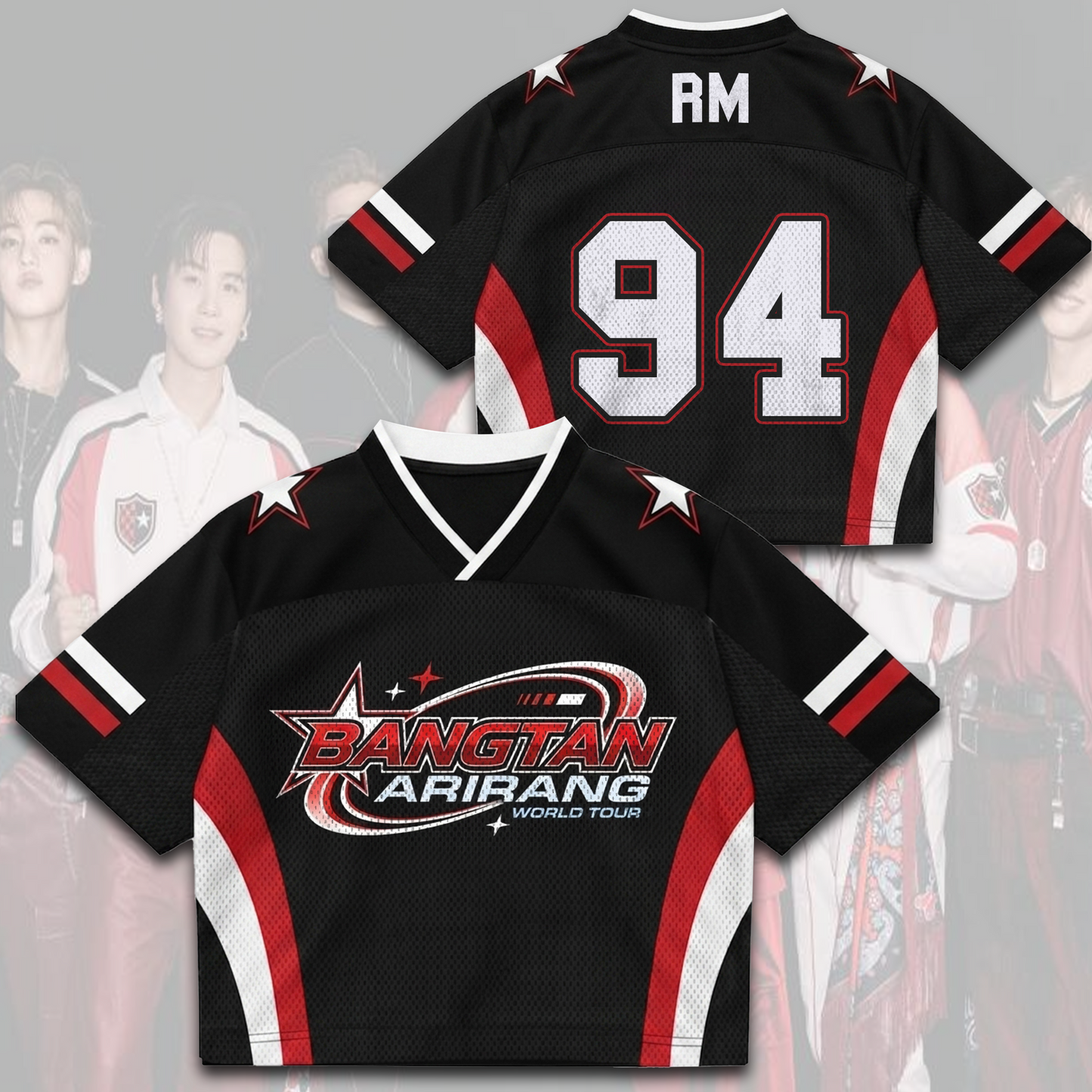 Sporty Bangtan Boys Arirang World Tour BTS Mixed Mesh Jersey Gift For Army