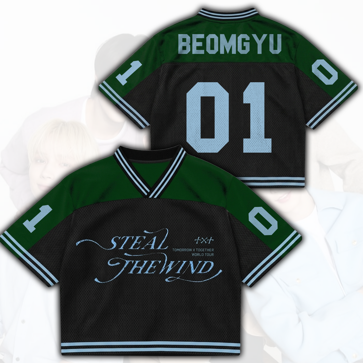 Sporty TXT Steal The Wind Concert Mixed Mesh Jersey Gift For Fans