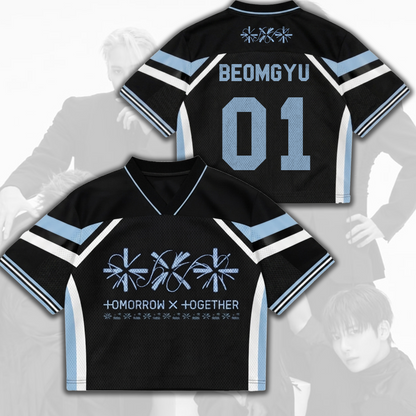 Sporty Chic TXT Setsuna Hanabi Mixed Mesh Jersey Fan Gifts