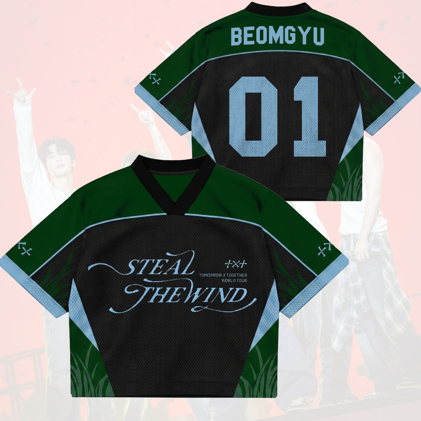 Spectacular TXT Steal The Wind World Tour Mixed Mesh Jersey Fan Edition