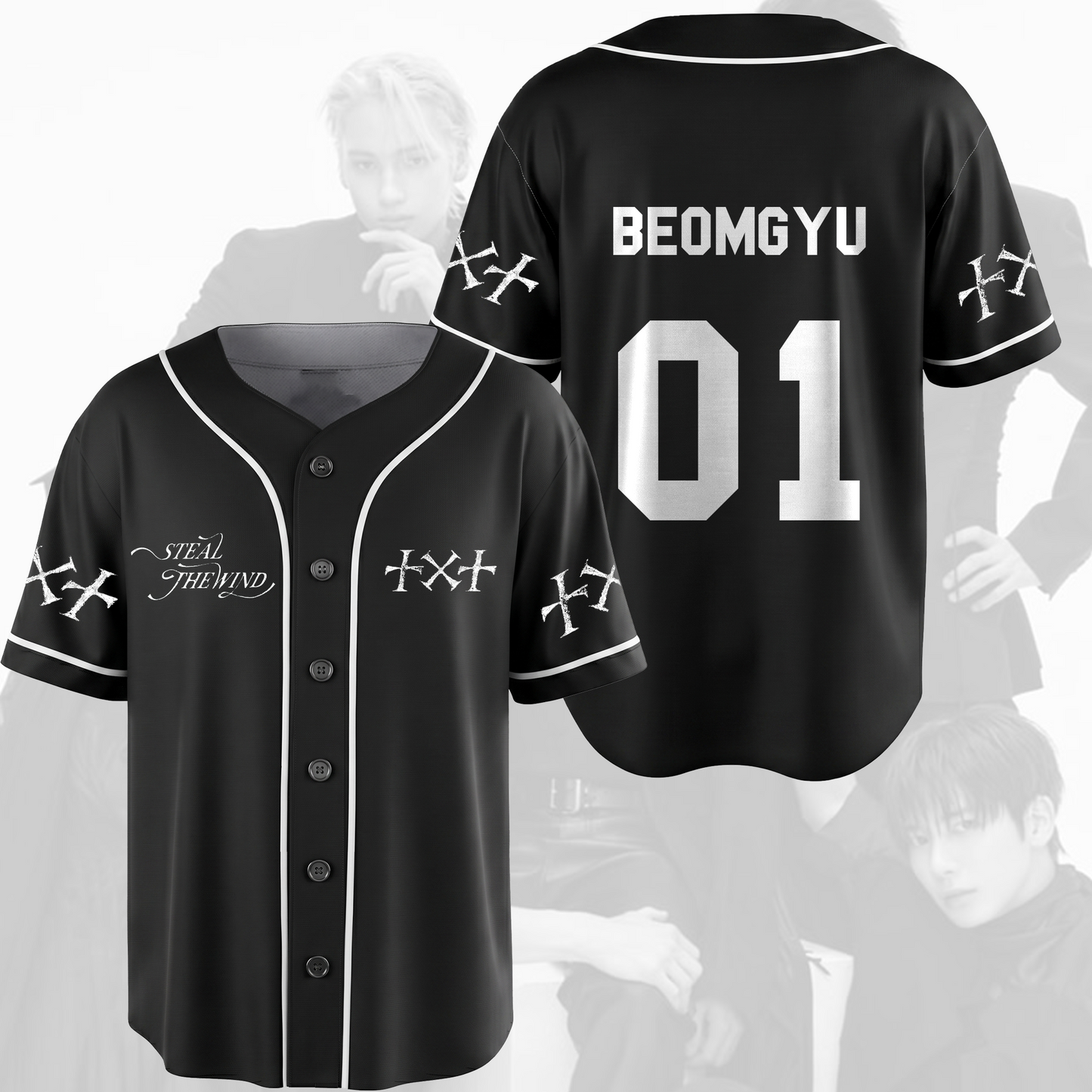 TXT Steal The Wind Baseball World Tour Baseball Jersey Tomorrow X Together Fan Gifts