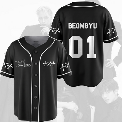 TXT Steal The Wind Baseball World Tour Baseball Jersey Tomorrow X Together Fan Gifts