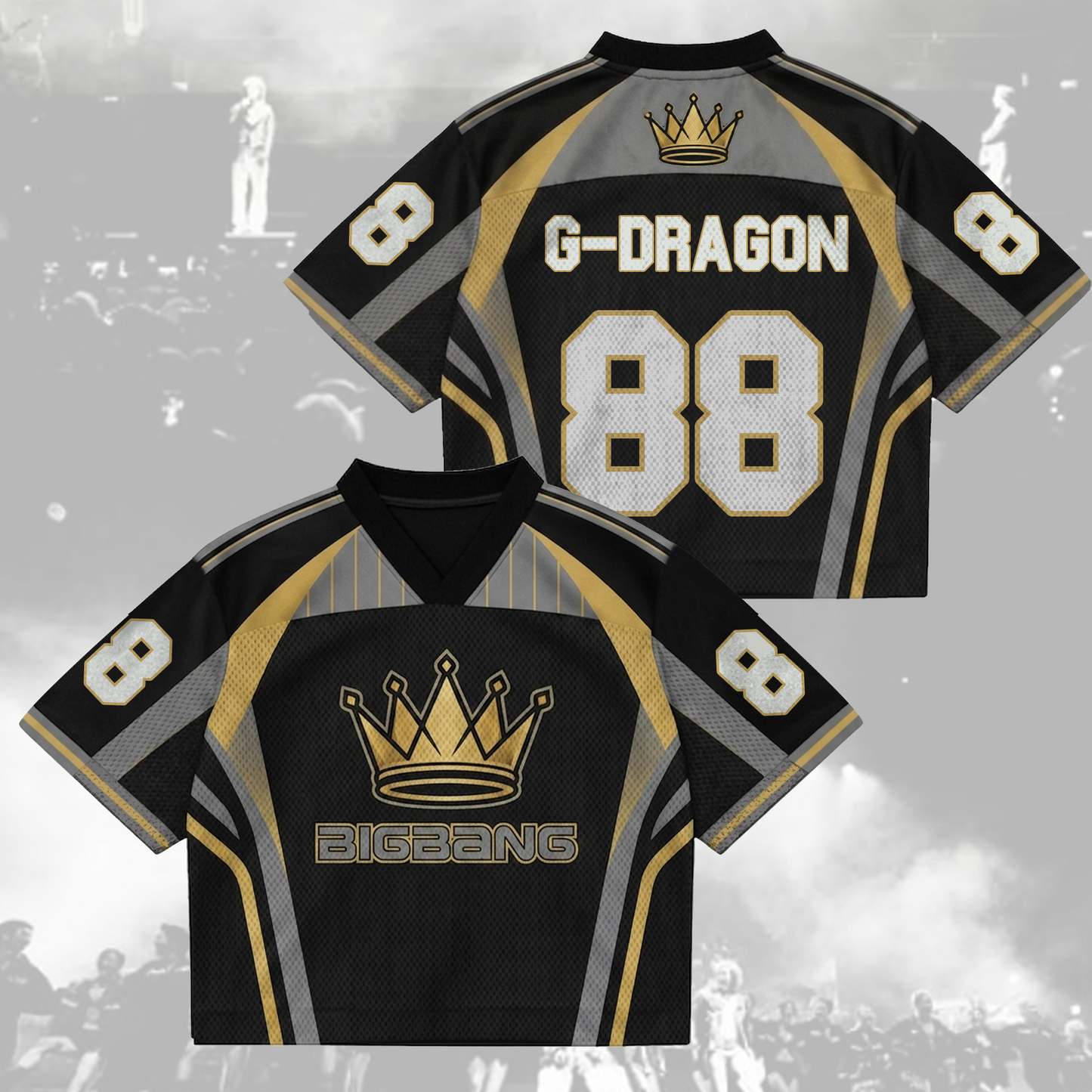 BIGBANG 2026 World Tour Mixed Mesh Jersey  G-Dragon Merch Gift For Fans