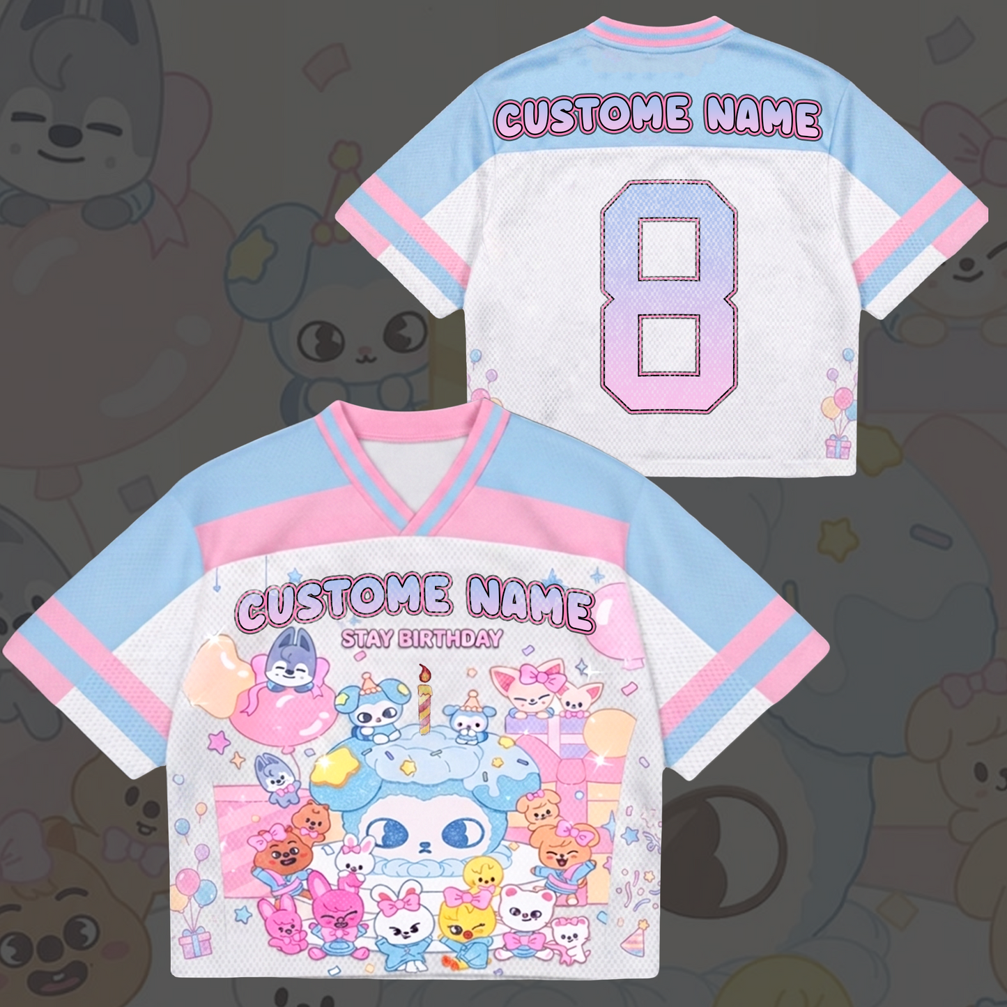 Personalized Stay Birthday Stray Kids Mixed Mesh Jersey Gift For Fans