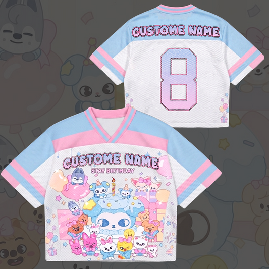 Personalized Stay Birthday Stray Kids Mixed Mesh Jersey Gift For Fans