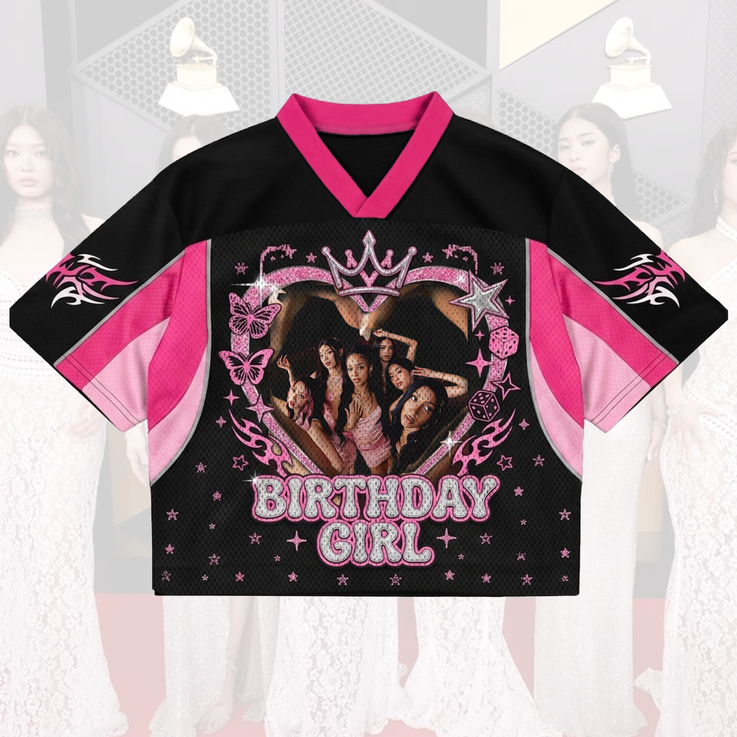 Pinky Personalized Birthday Girl Katseye Mixed Mesh Jersey Gift For Kid Fan