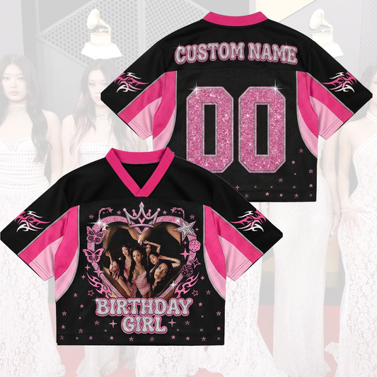 Pinky Personalized Birthday Girl Katseye Mixed Mesh Jersey Gift For Kid Fan