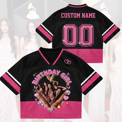 Pinky Personalized Birthday Girl Katseye Mixed Mesh Jersey Gift For Kid Fan