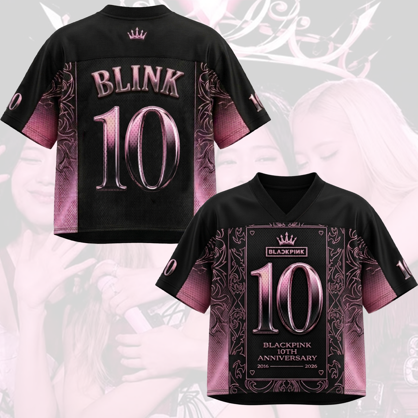 Iconic Blackpink 10th Anniversary Mixed Mesh Jersey Gift For Blink