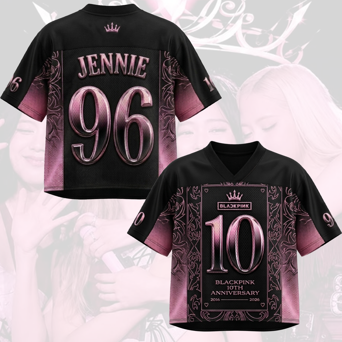 Iconic Blackpink 10th Anniversary Mixed Mesh Jersey Gift For Blink
