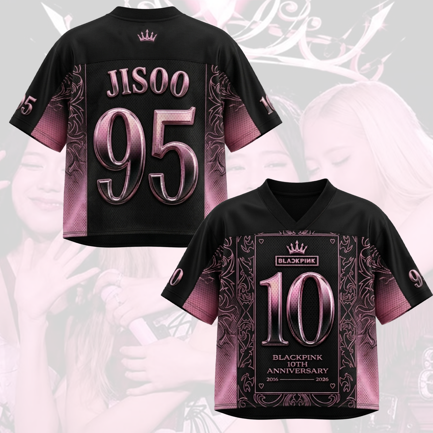 Iconic Blackpink 10th Anniversary Mixed Mesh Jersey Gift For Blink