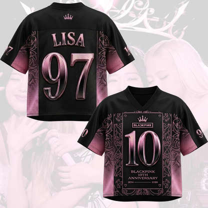 Iconic Blackpink 10th Anniversary Mixed Mesh Jersey Gift For Blink
