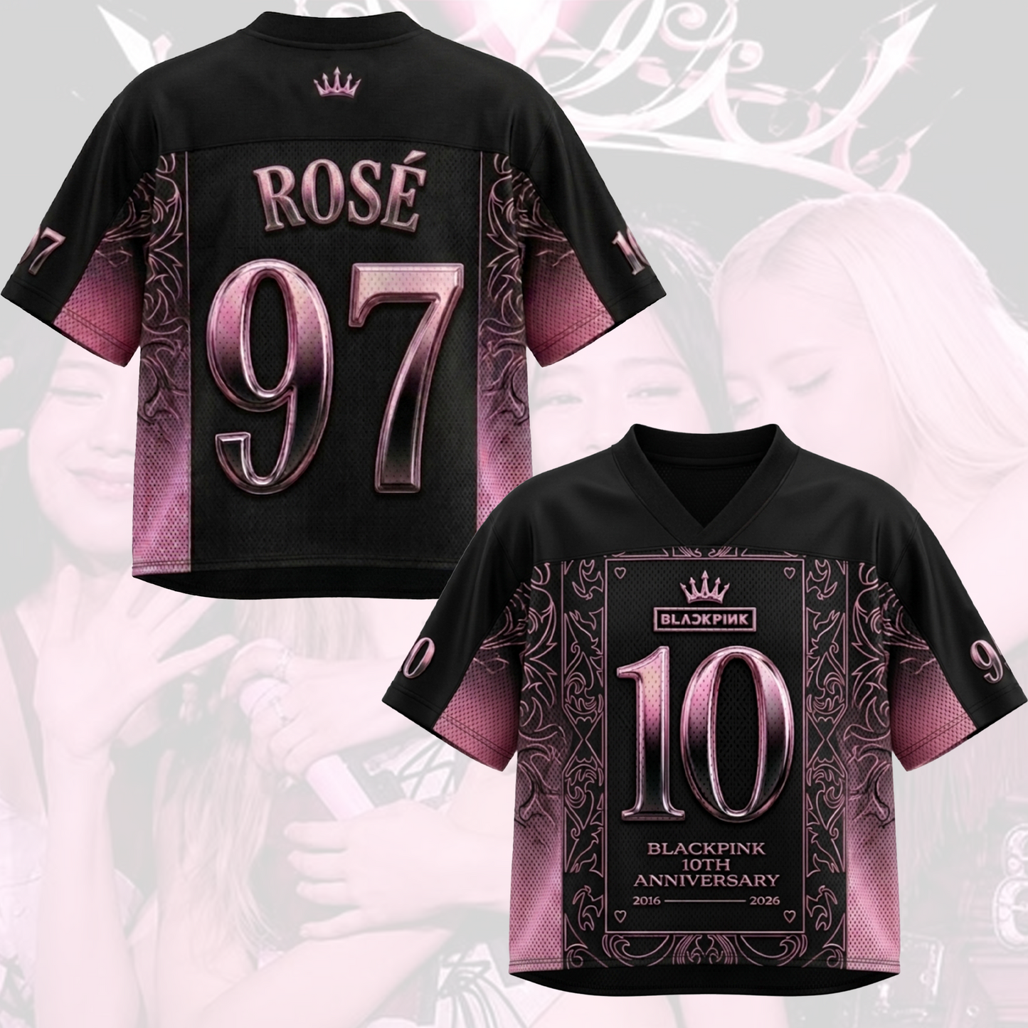 Iconic Blackpink 10th Anniversary Mixed Mesh Jersey Gift For Blink