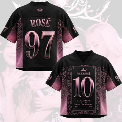Iconic Blackpink 10th Anniversary Mixed Mesh Jersey Gift For Blink