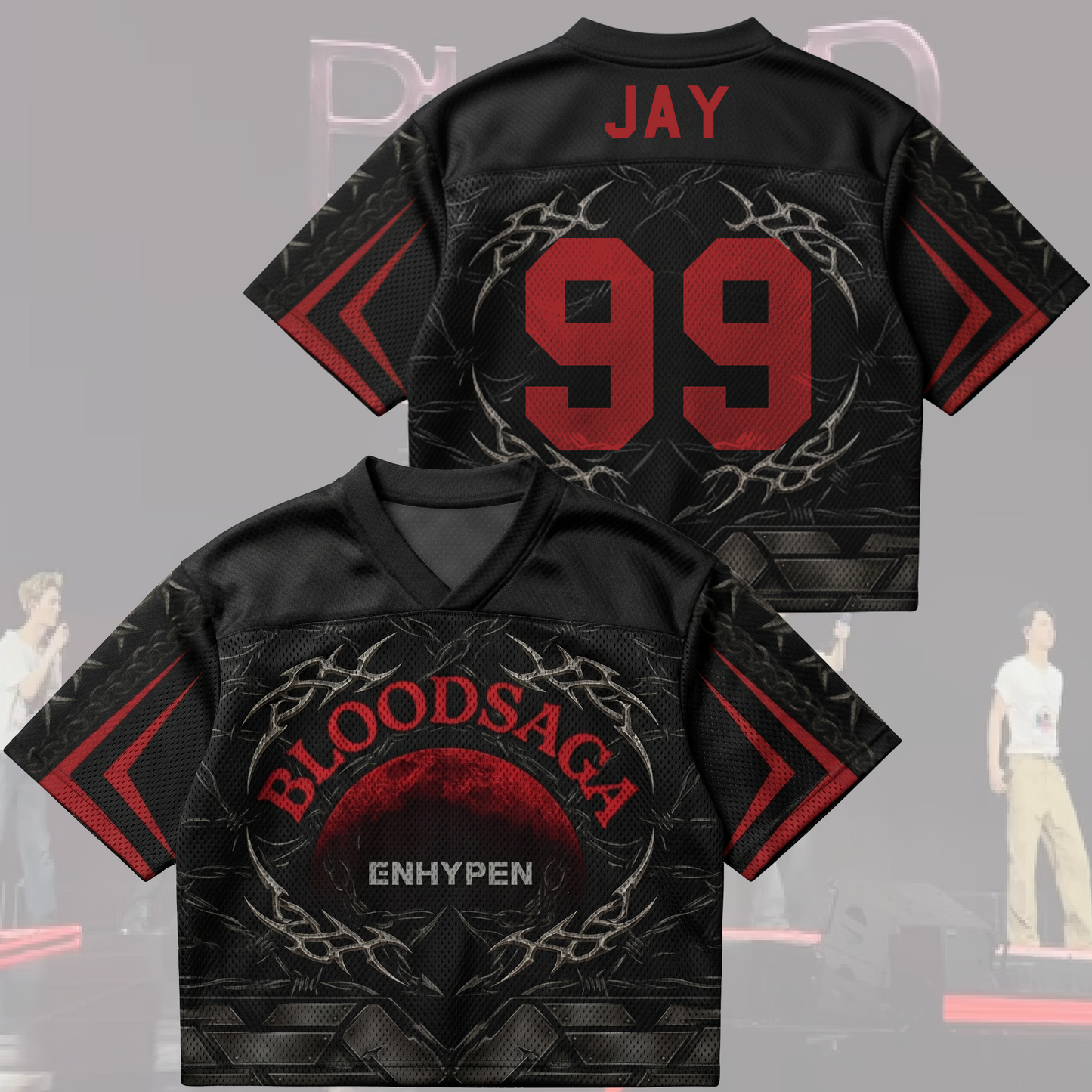 Knife Style Blood Saga Enhypen World Tour Mix Mesh Jersey