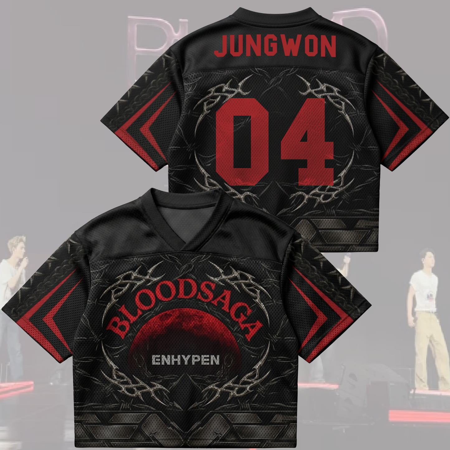 Knife Style Blood Saga Enhypen World Tour Mix Mesh Jersey