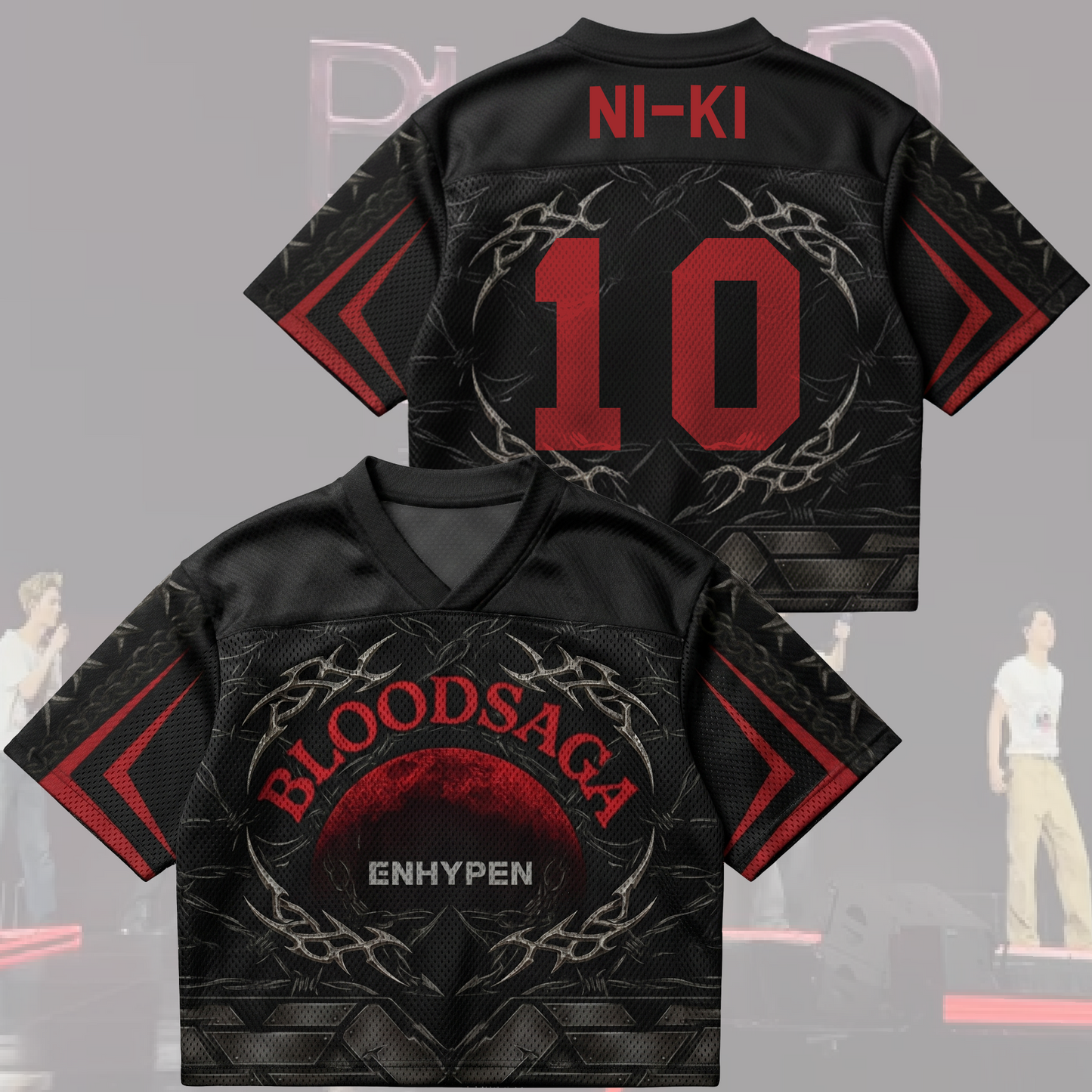 Knife Style Blood Saga Enhypen World Tour Mix Mesh Jersey