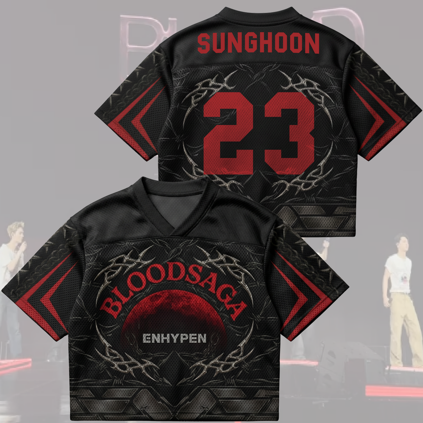 Knife Style Blood Saga Enhypen World Tour Mix Mesh Jersey