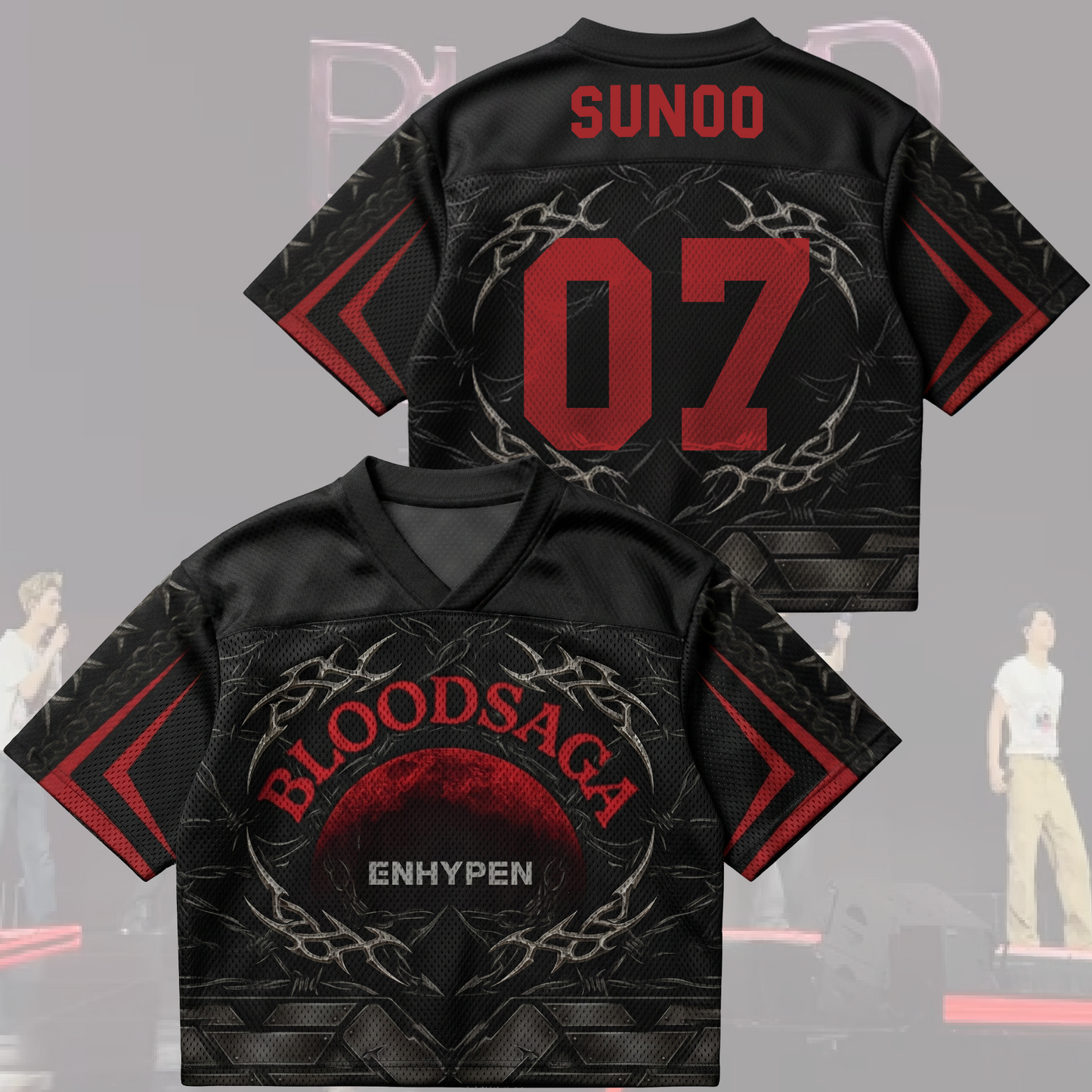 Knife Style Blood Saga Enhypen World Tour Mix Mesh Jersey