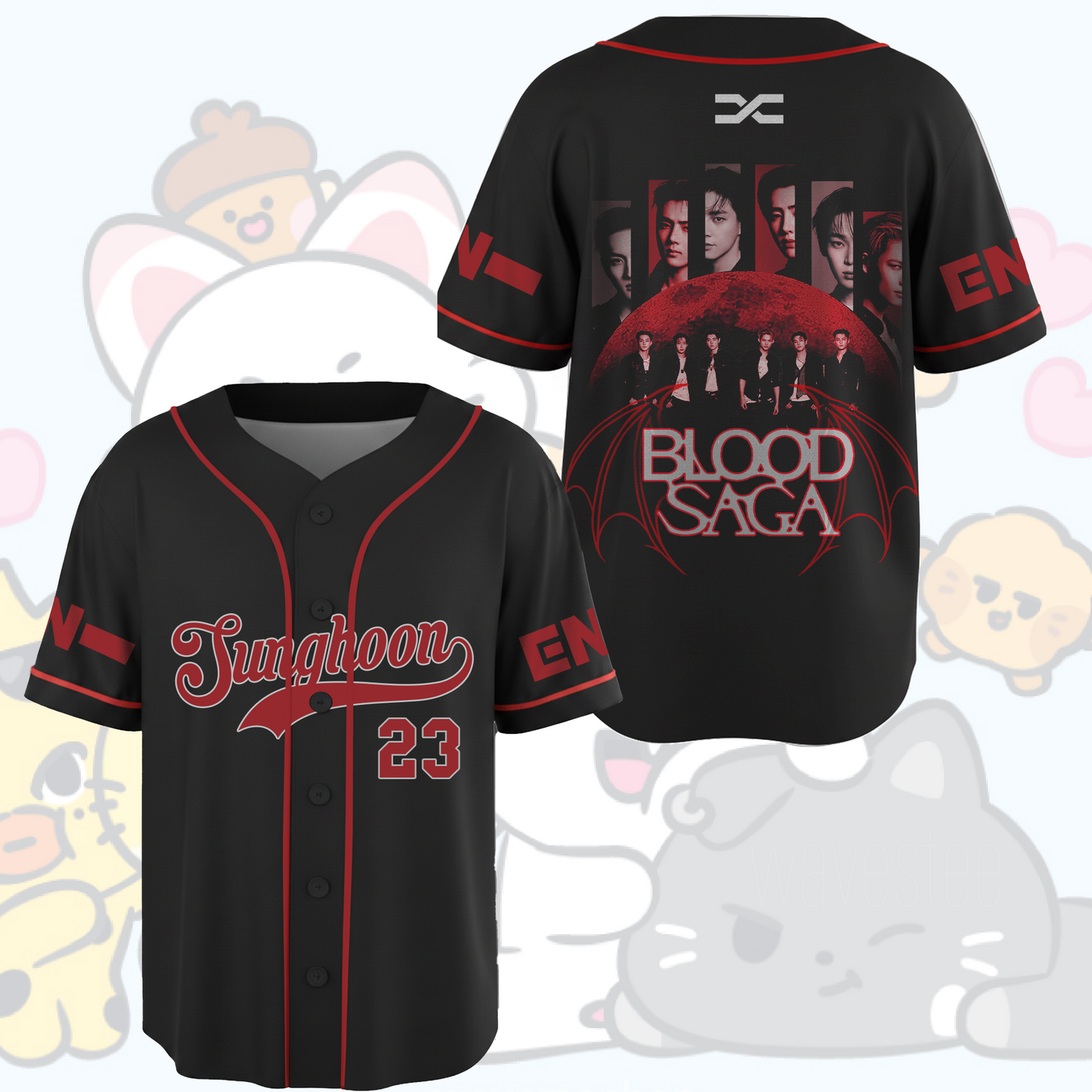 Moon Curse Blood Saga Enhypen World Tour Baseball Jersey