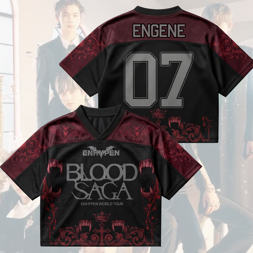 Midnight Bite Blood Saga Enhypen World Tour Mix Mesh Jersey Gift For Fans