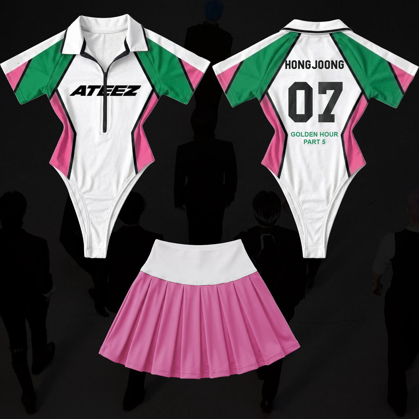 Rush Hour Ateez Golden Hour Part 5 Full Jersey Bodysuit Set Fan