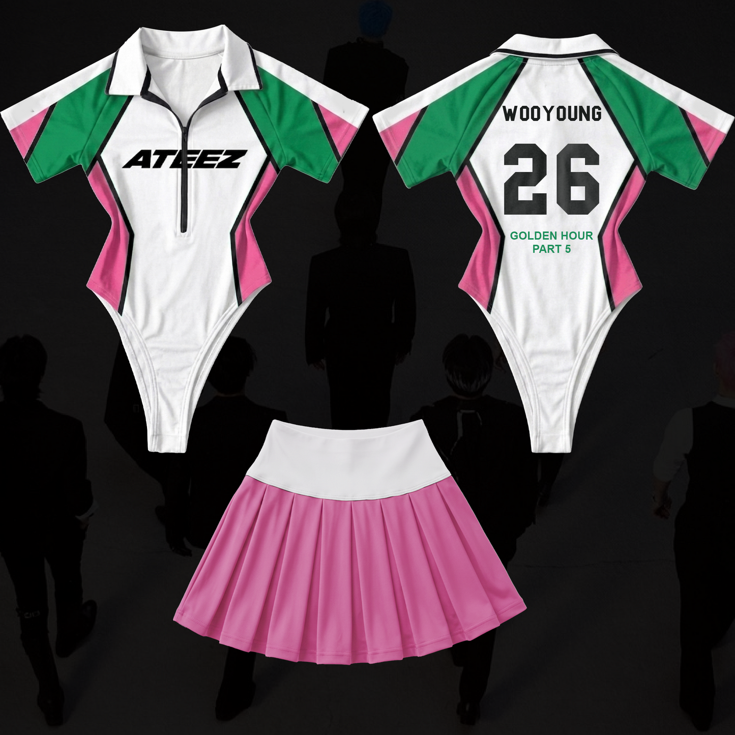 Rush Hour Ateez Golden Hour Part 5 Full Jersey Bodysuit Set Fan
