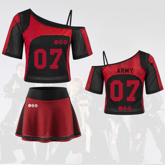 BTS Arirang Tour Off Shoulder Mesh Sporty Chic Concert Outfit Gift For Fans