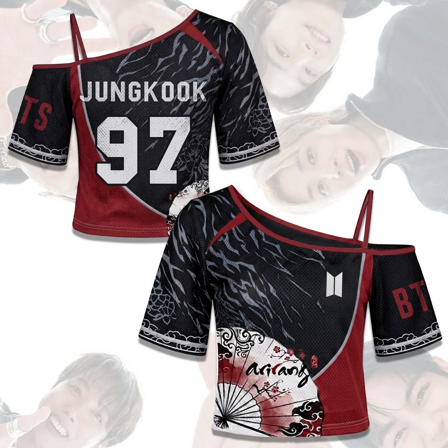 BTS Arirang Tour Off Shoulder Mesh Edgy Kpop Concert Outfit Gift For Army