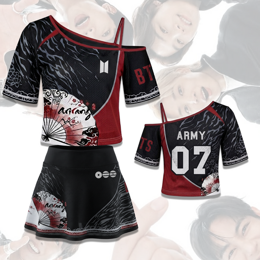 BTS Arirang Tour Off Shoulder Mesh Edgy Kpop Concert Outfit Gift For Army